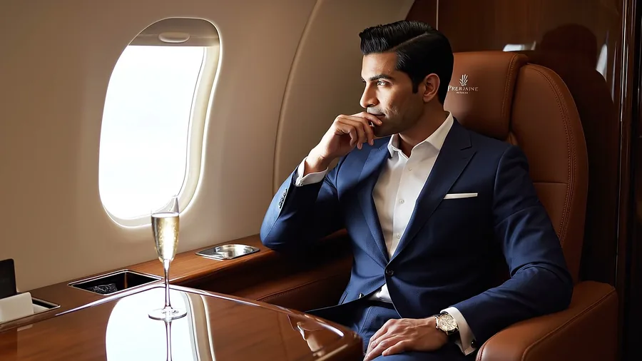 The cabin of a large cabin jet on the ground, waiting for a transfer that has already been arranged