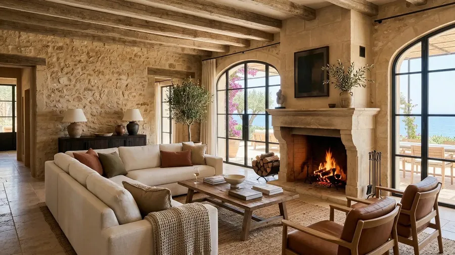The living room of Villa Lariana