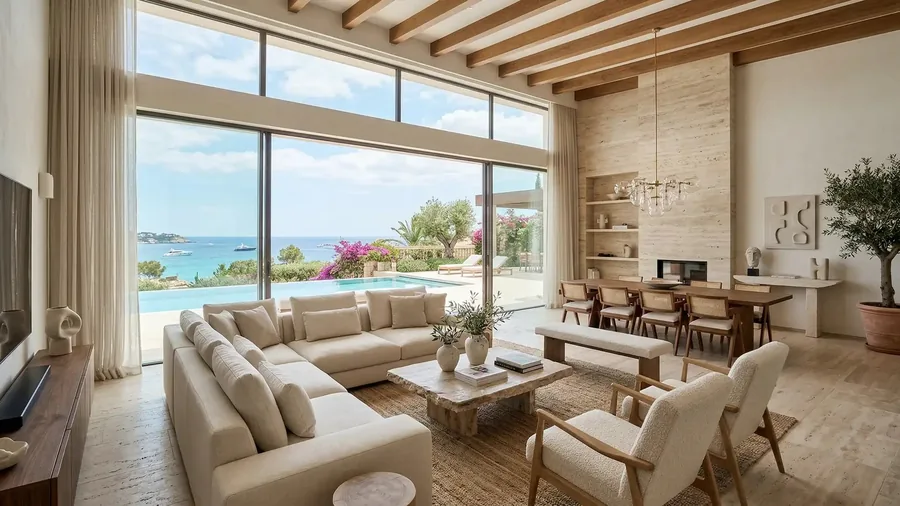 The living room of Villa Les Pins