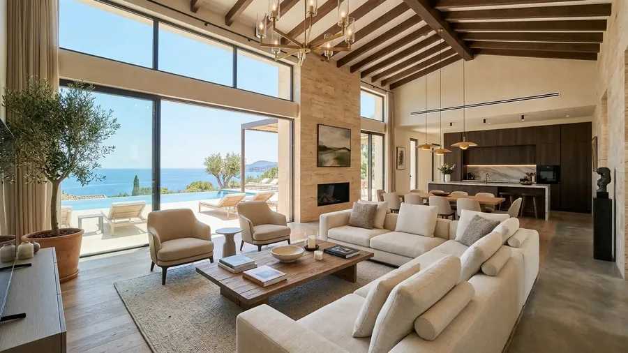 The living room of Casa Scogliera